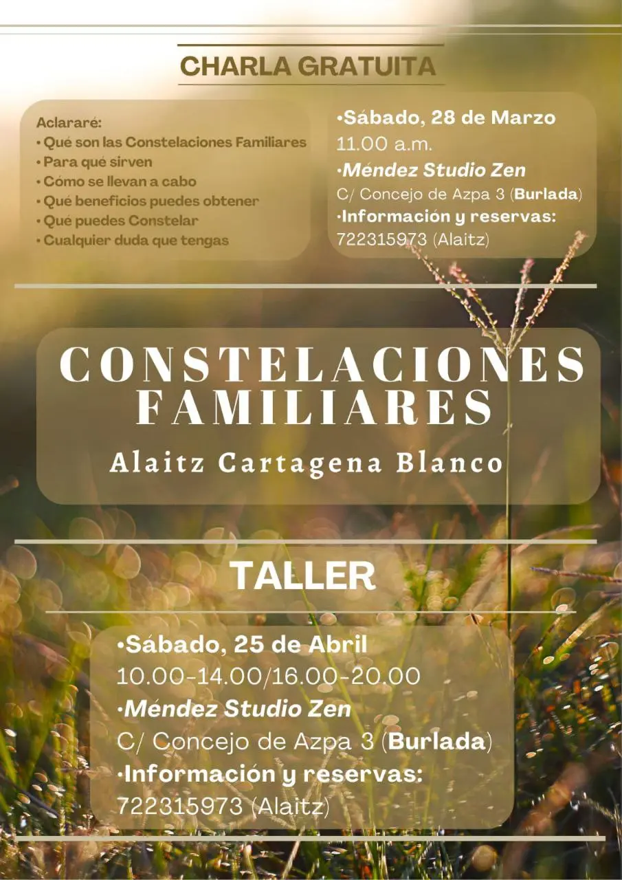 Constelaciones Familiares - Charla y Taller Abril (castellano)