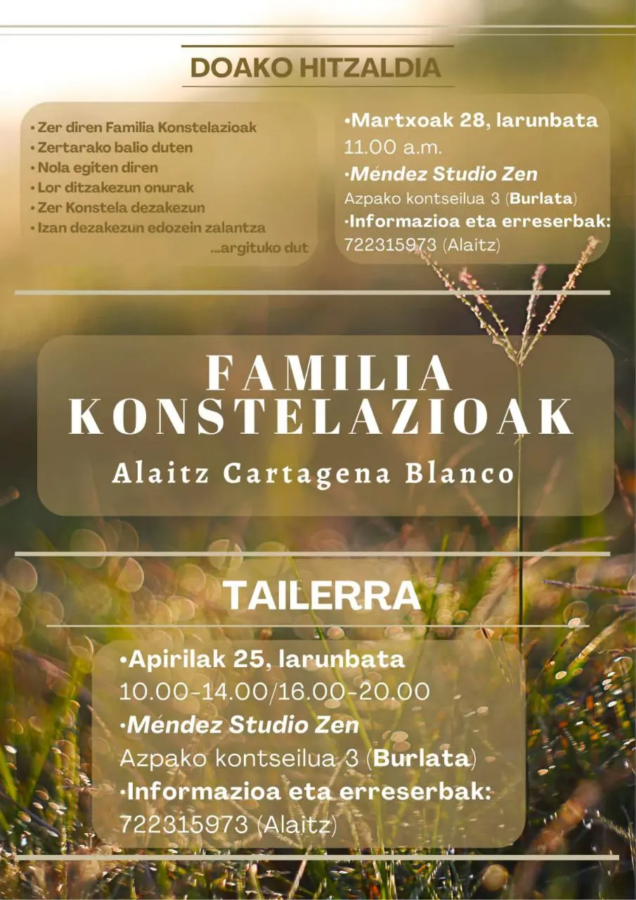 Familia Konstelazioak - Hitzaldia eta Tailerra Apirila (euskera)